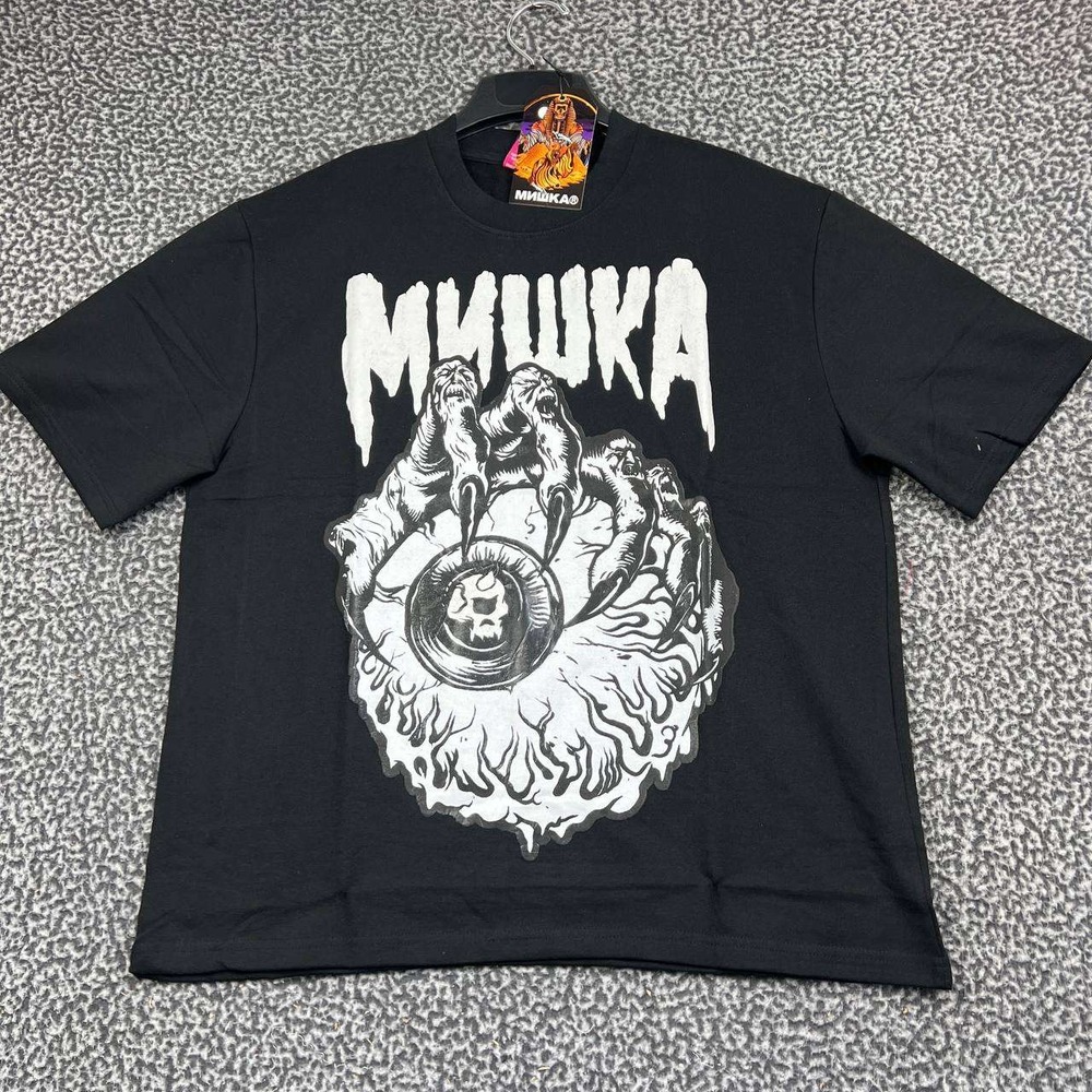 Mishka Keep Watch Eyeball Graphic Shirt Men Medium Black Short Sleeve New M